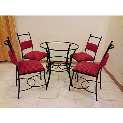 Four Seater Iron Dining Table Set