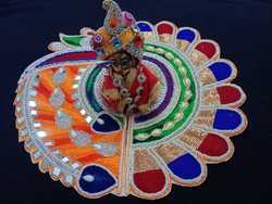 Multicolor Peacock Dress For Little Thakur Ji