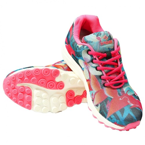 Sagma Women's Sea Greena Pink Breathable Running Walking Training & Gym Shoes