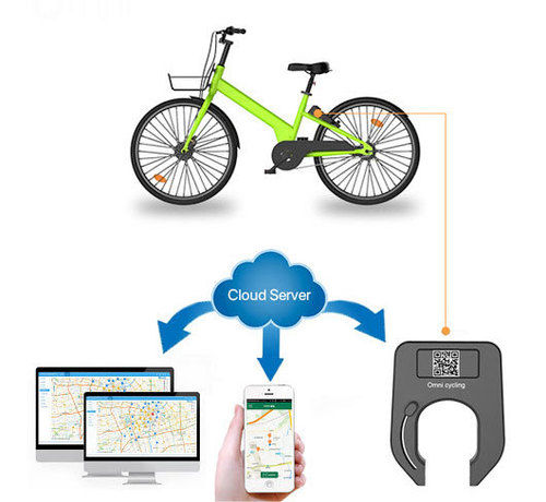 White Bicycle Sharing Smart Lock Aluminium Alloy Remote Controlled Smart Bluetooth Bicycle Lock