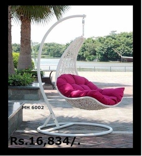 Rattan Swing with Frame and Cushion