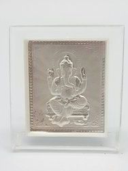 999 Silver Plated Ganesh Stand Statues