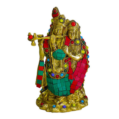 KAVOO Radha Krishna Brass Idol Statue