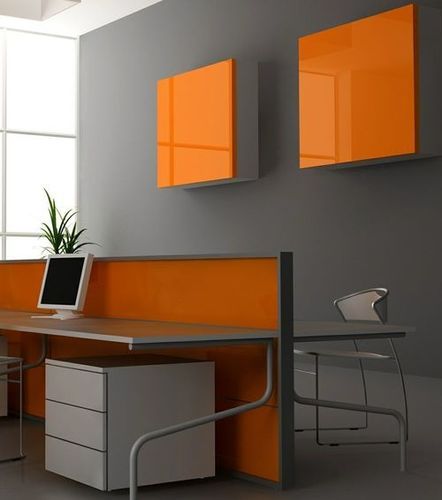 Orange And Grey Office Workstation