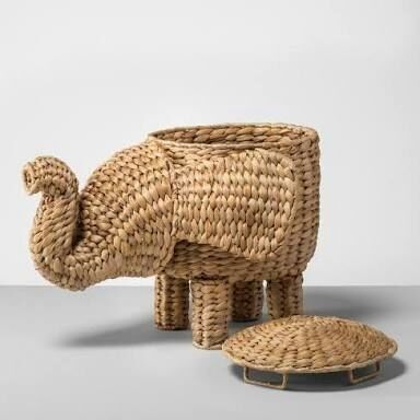 Eco-Friendly Elephant Shape Cane Basket