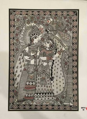 Hand-Painted Beautiful Madhubani Canvas Painting