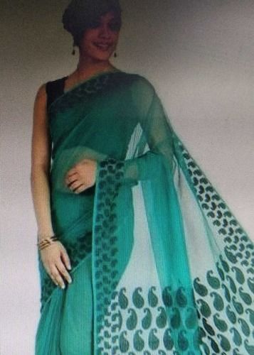 Green Color Cotton Sarees