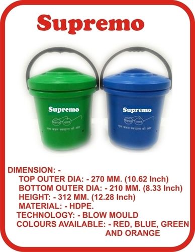 Plastic Green And Blue Dustbin