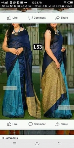 Linen Saree Jeri border