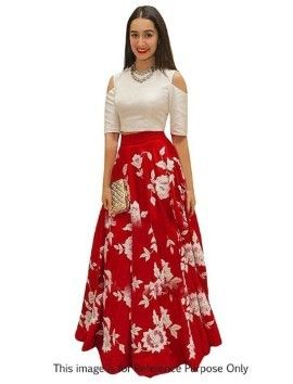 Indian Red And White Bollywood Lehenga Choli