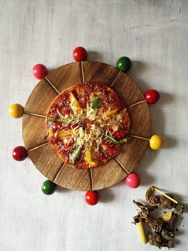 Wooden Serving Tray, Cheese Platter And Pizza Tray-multicolour