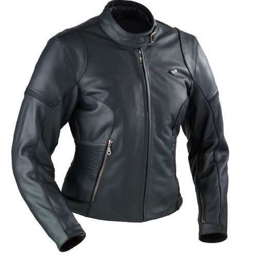 Black Full Sleeves Ladies Leather Jacket