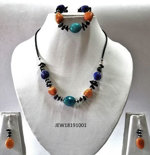 Beaded Stone Necklace Set