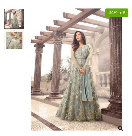 Georgette Embroidered Stone Work Salwar Suit Kameez