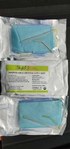 White Blue Sterile Dental Disposable 6 In 1 Kit