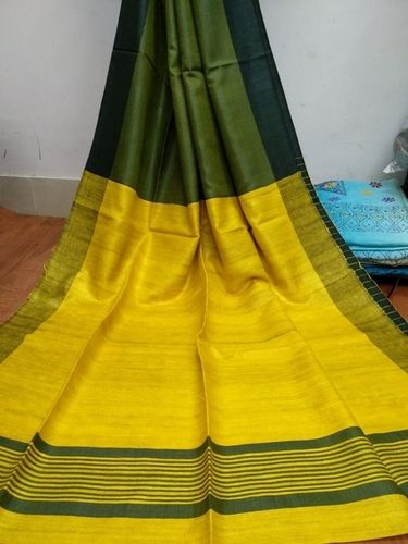 Tussar Silk Saree With Ghicha Pallu