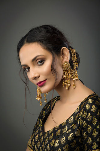 Designer Brass with Gold Plated Bahubali Earring