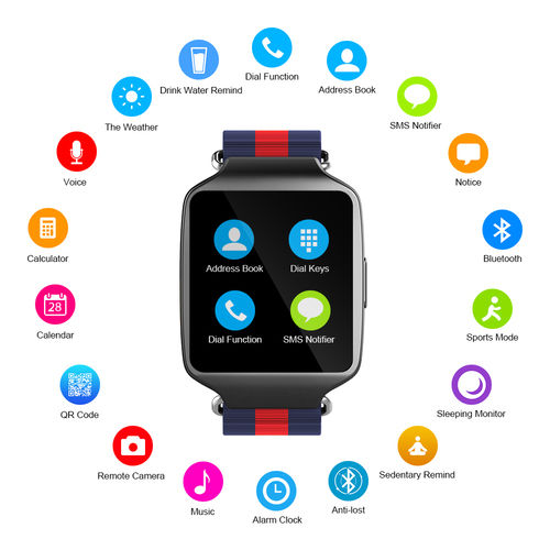 OPTA SW-006 LCD Display Bluetooth Touchscreen Smart Watch Compatible with Android and iOS