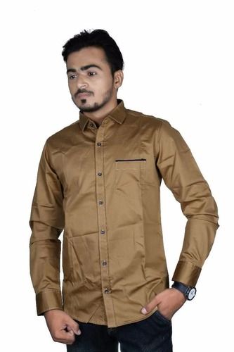 Custom Mens Partywear Brown Shirts