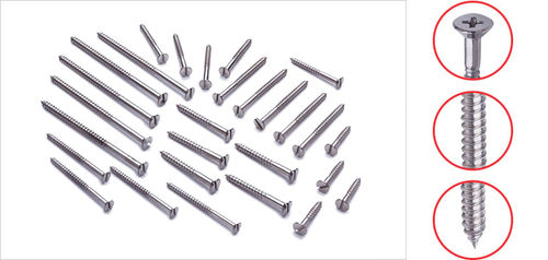 C.S.K. Slotted Self Taping Wood Screws