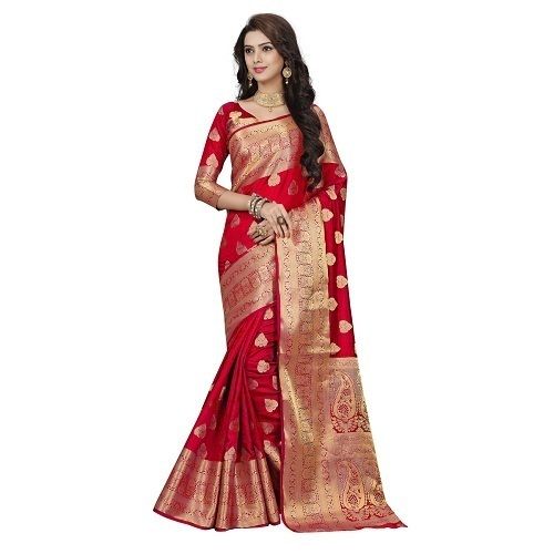 Fashionable Jacquared Work Banarasi Silk Saree