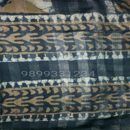 Gray Dabu Block Print Fabrics