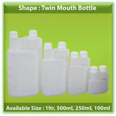 White Hdpe Twin Mouth Bottle