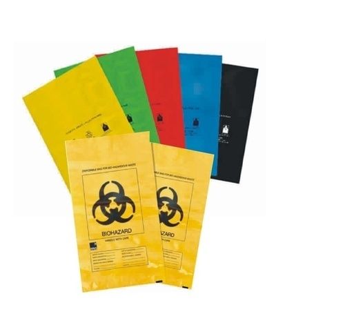 Red Yellow Blue And Black And Hospital Waste Bags