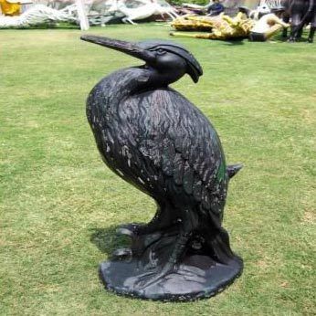 Unique Black Egret Sculpture
