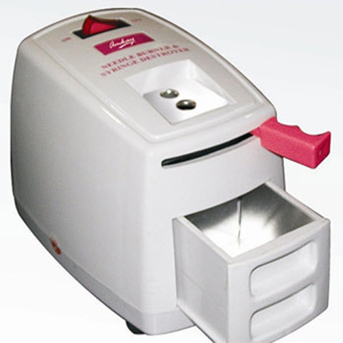 Electric Needle and Syringe Destroyer - Sturdy Design with Sharp Steel Blade | Portable, Economical, Simple to Operate with Buzzer Indication