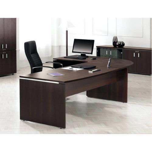 Machine Made Plywood L-Shaped Office Reception Table