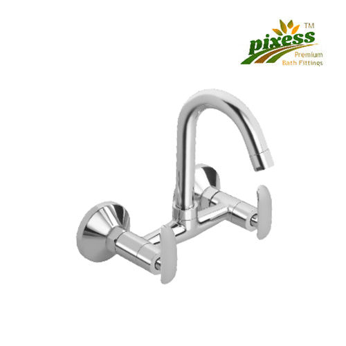 Brass Sink Mixer With Swinging Spout Wall Mounted