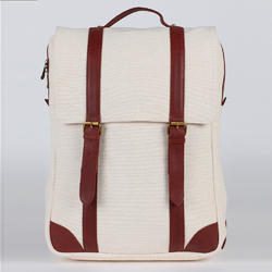 Cotton Fabric Off White Laptop Bag