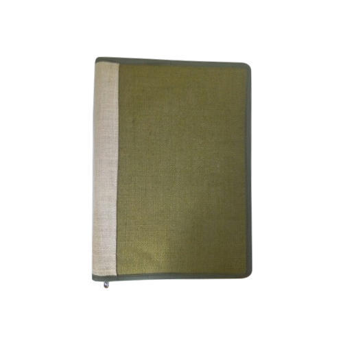 Green And White Jute File Folder