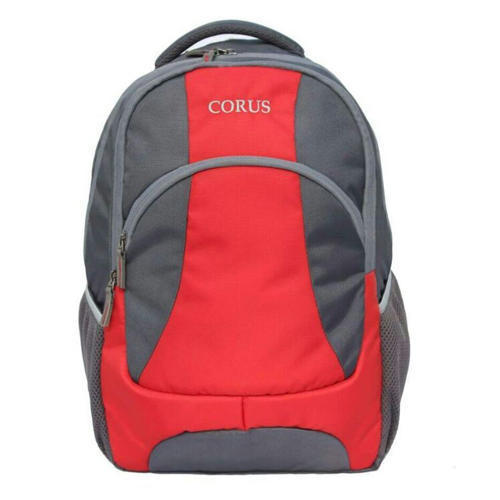 Red And Grey Polyester Durable Shoulder Backpack