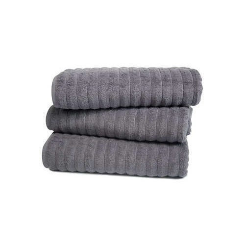 Grey Soft Ribbed Bath Towel