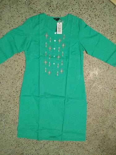 Exclusive Patterns Green Embroidered Kurti