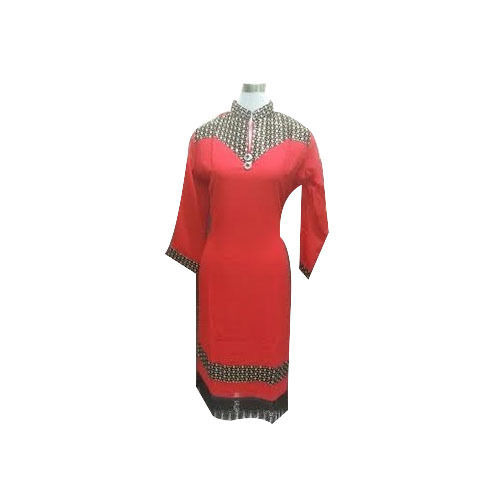 No Fade Red Ladies Designer Kurti