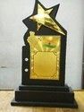 Star Gold Plated Wooden Trophy