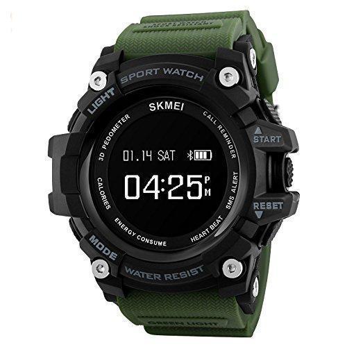 Digital Watch with Heart Rate Army Green