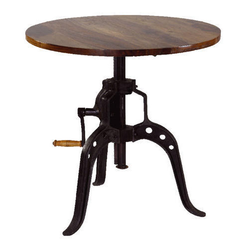 Industrial Vintage Crank Table - Brown And Black 