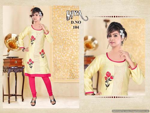 Multi Colour Fancy Satin Designer Kurtis