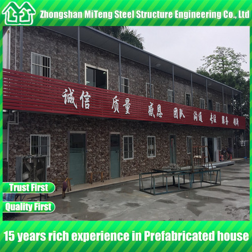 Plywood Prefabricated Light Steel Structure Building Modular House With Cultural Stone Sandwich Panel