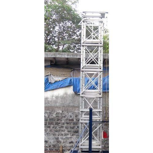 Aluminum Telescopic Tower Ladder - High Tensile Alloy, 2 & 3 Section Options Up to 60 ft | Robust Design, Excellent Maneuverability with Swivel Wheels