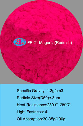 FF-21 Magenta (Reddish) Fluorescent Pigment For Rubber, Paint, Printing Ink, Polymer Masterbatch, PVC