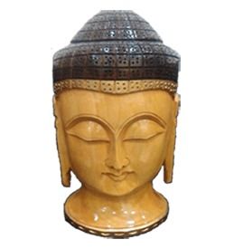 Handcrafted Wooden Buddha Head