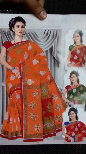 Cotton Hand Painted Saree