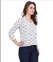 Musical Lyrics Print Poly Silk Ladies Shirt