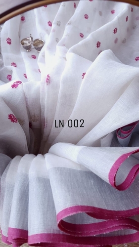 फैंसी और स्टाइलिश लिनेन साड़ी