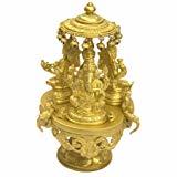 Eco-Friendly Brass 3 In 1 Ganesha Saraswati Lakshmi